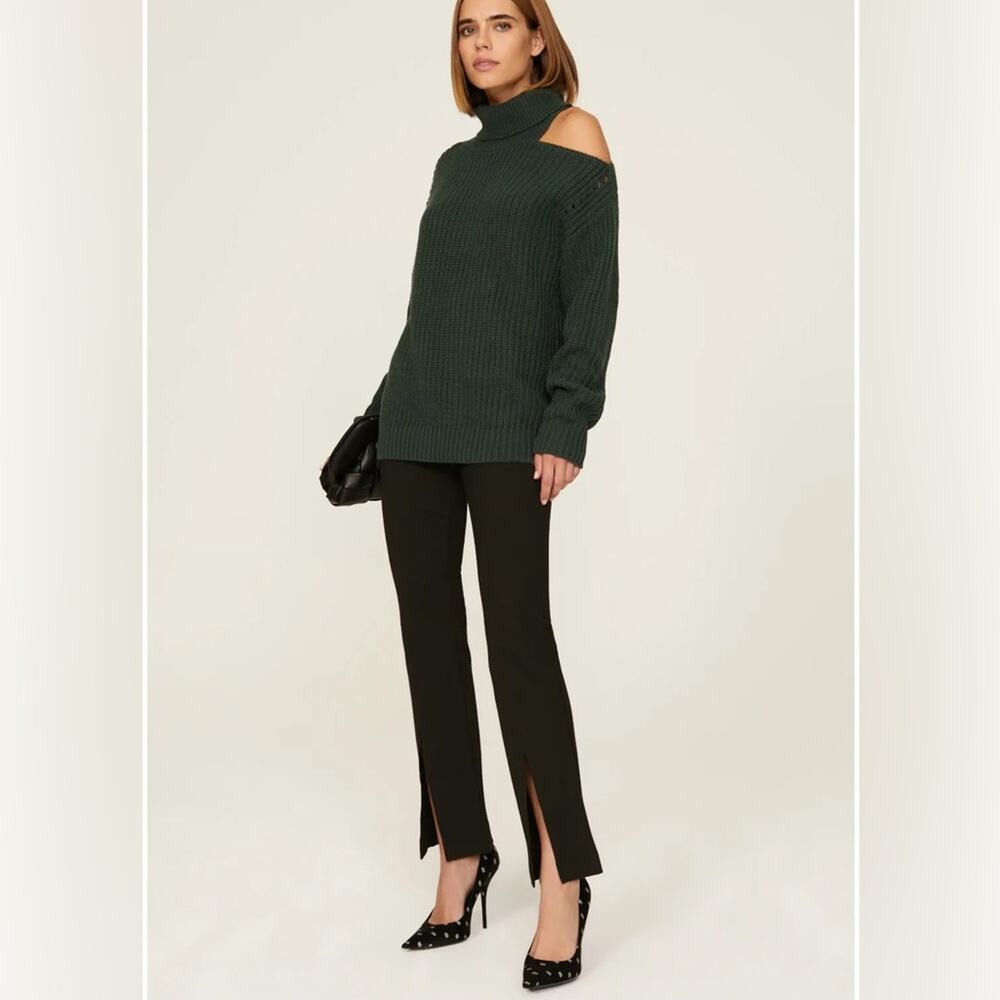 Peter Som Woven Split Hem Pants Black Medium